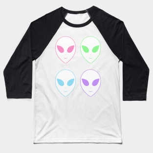 Happy Pastel Aliens Baseball T-Shirt